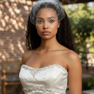 Vintage Paloma Blanca Strapless Wedding Gown with Jacket - Size 12 - Champagne